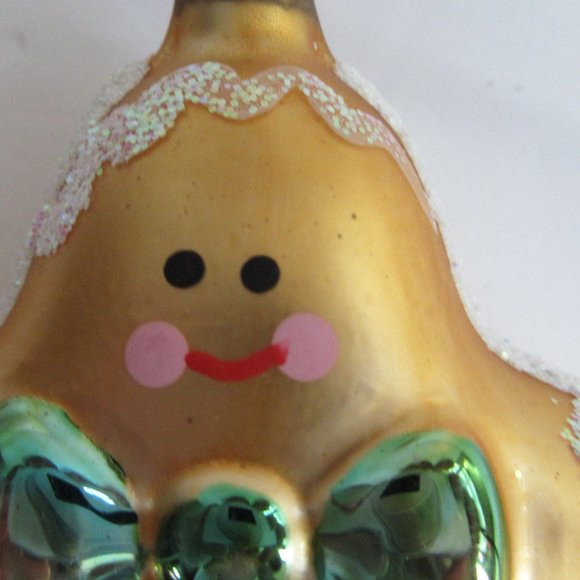 Glass Gingerbread Man Christmas Ornament Columbia Kurt Adler Hand Painted Vtg - Picture 5 of 10